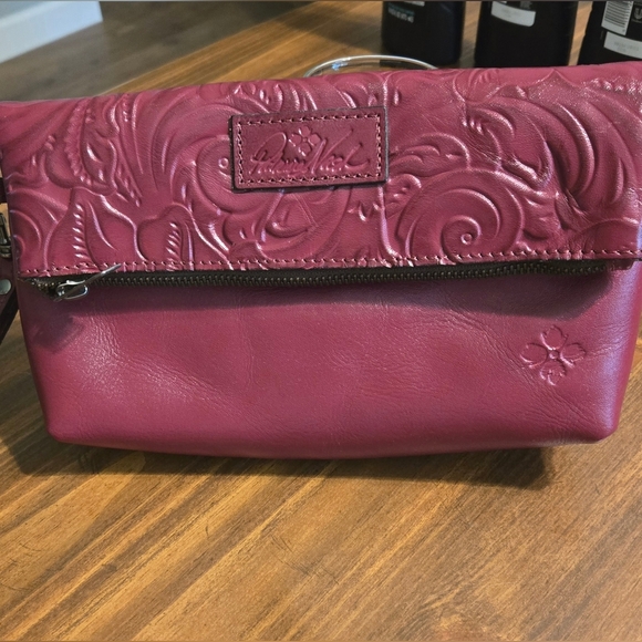 Patricia Nash Red Embossed Leather Clutch - Picture 1 of 7